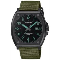 Reloj Casio MTP-E715C-3AV Fecha Acero Inoxidable Negro Correa de Nylon Verde