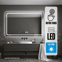 Espejo LED Naranja Horizontal 110x70cm 4mm + Panel Digital Luz Blanca