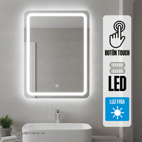 Espejo LED Naranja Vertical 60x80cm 4mm Luz en Marco Blanca