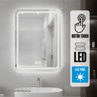 Espejo LED Naranja Vertical 60x80cm 4mm + Antiempaño Luz Blanca