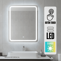 Espejo LED Naranja Vertical 60x80cm 4mm 3 Colores en Marco