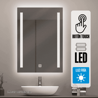 Espejo LED Naranja Vertical 70x49cm 4mm Luz en Laterales Blanca