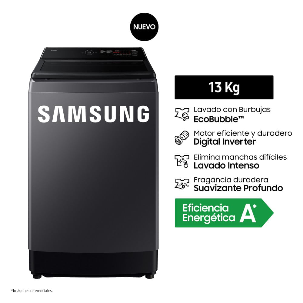 Lavadora Samsung EcoBubble 13Kg Carga Superior WA40F13E4CPE Gris