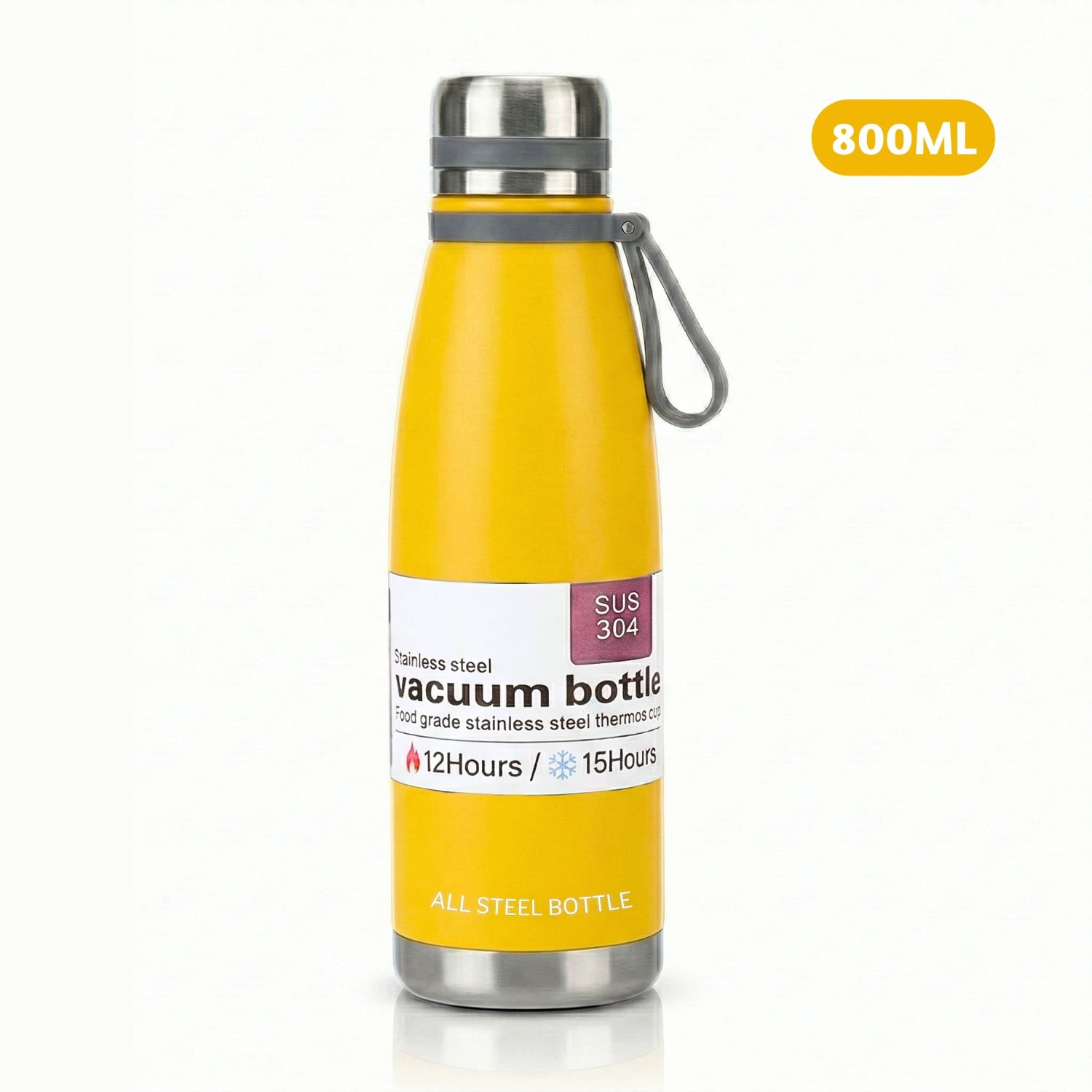 Termo Tomatodo de Acero Inoxidable con Filtro Para Té de 800 Ml Color Amarillo
