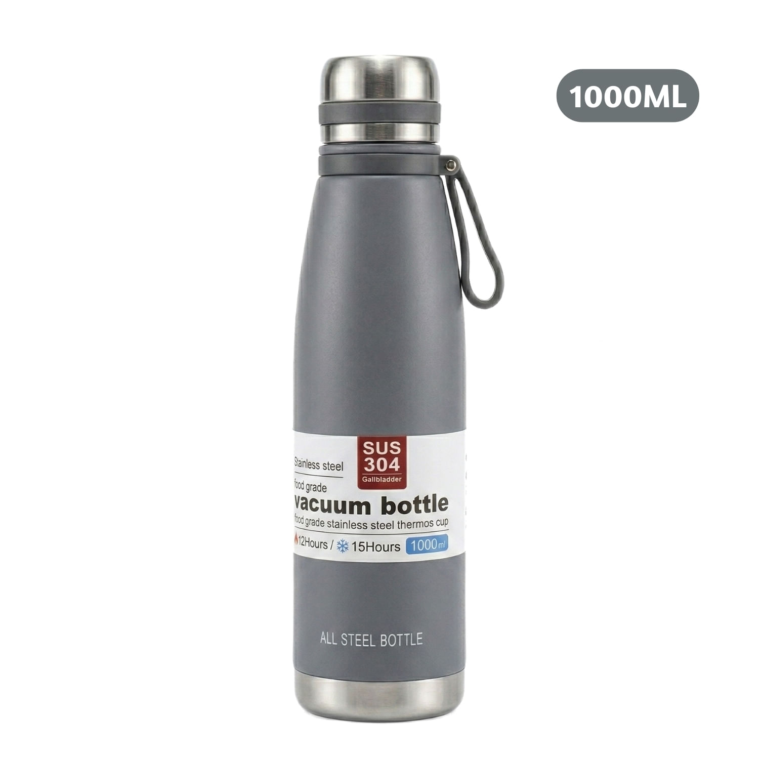 Termo Tomatodo de Acero Inoxidable con Filtro Para Té de 1 Litro Color Plomo