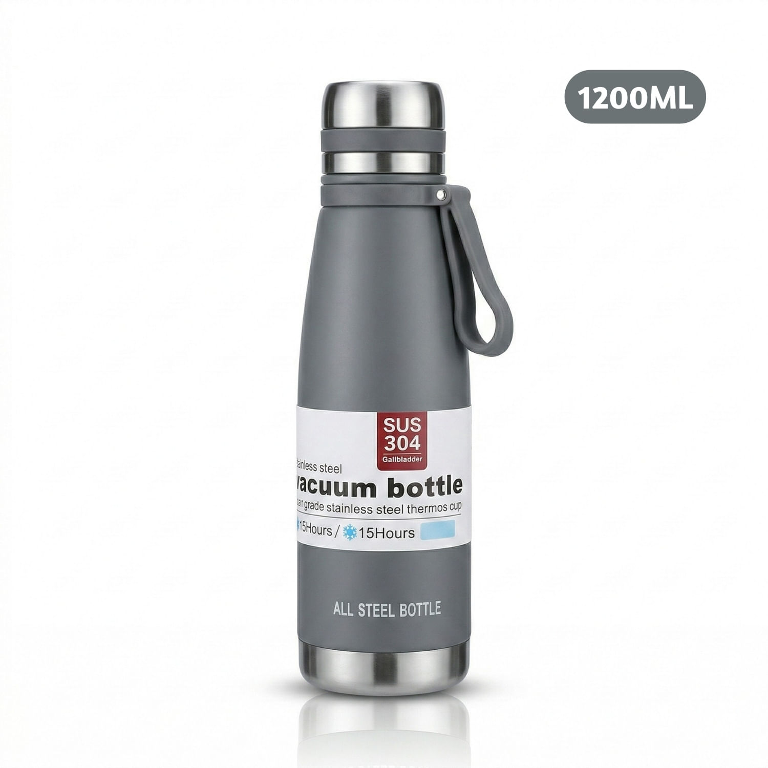 Termo Tomatodo de Acero Inoxidable con Filtro Para Té de 1.2 Litros Color Plomo