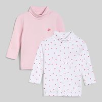 Pack X2 Polos Manga Larga Para Bebe Niña Cafarena Baby Circus