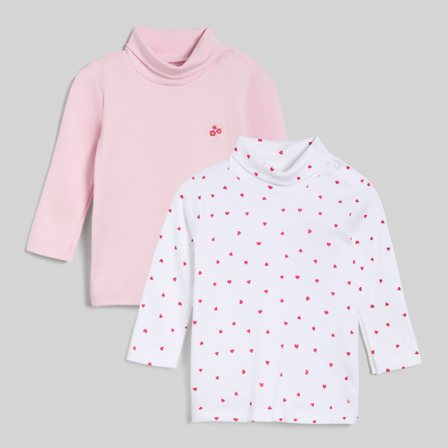 Pack X2 Polos Manga Larga Para Bebe Niña Cafarena Baby Circus