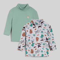 Pack X2 Polos Manga Larga Para Bebe Niño Cafarena Baby Circus