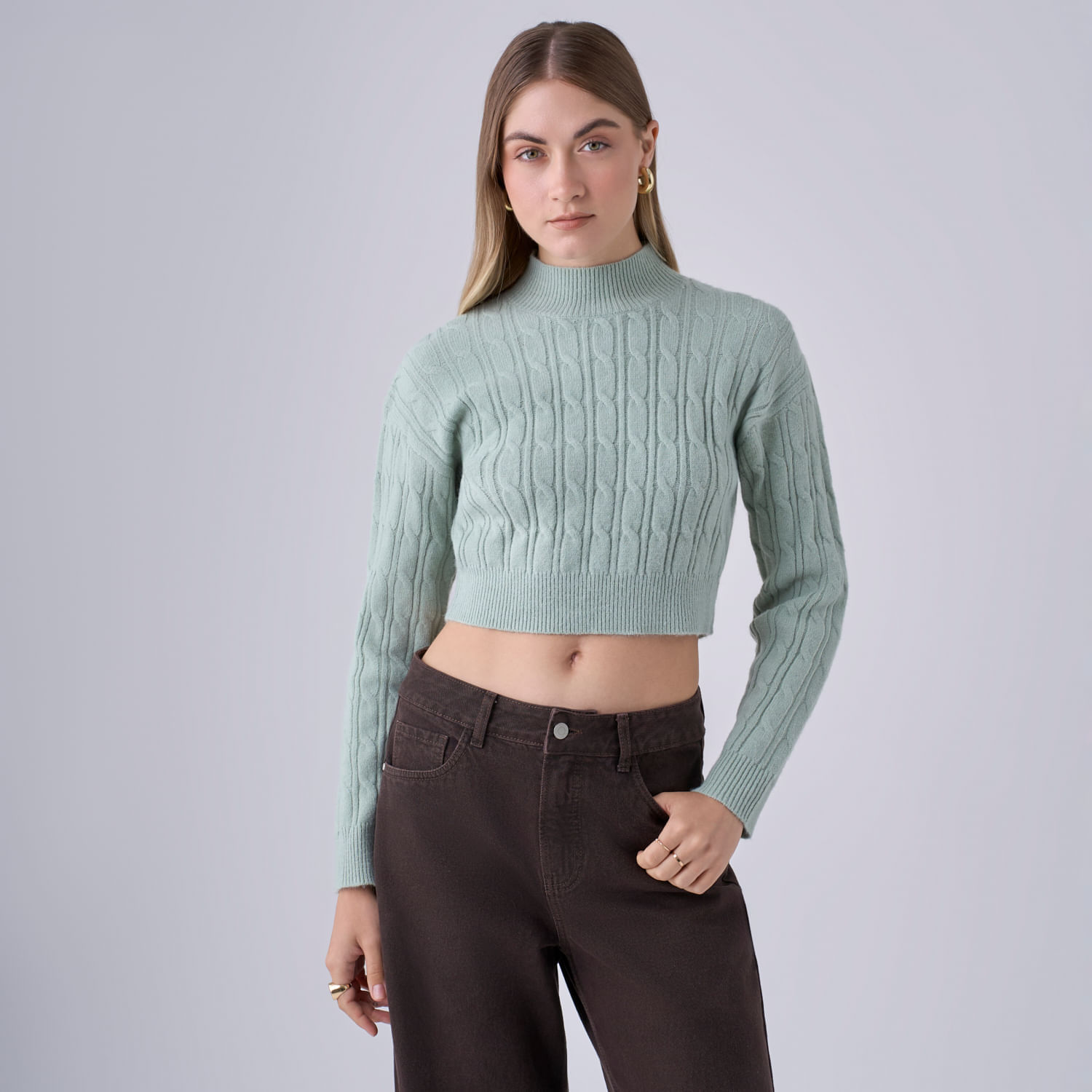 Chompa Mujer Cropi Hypnotic Manga Larga