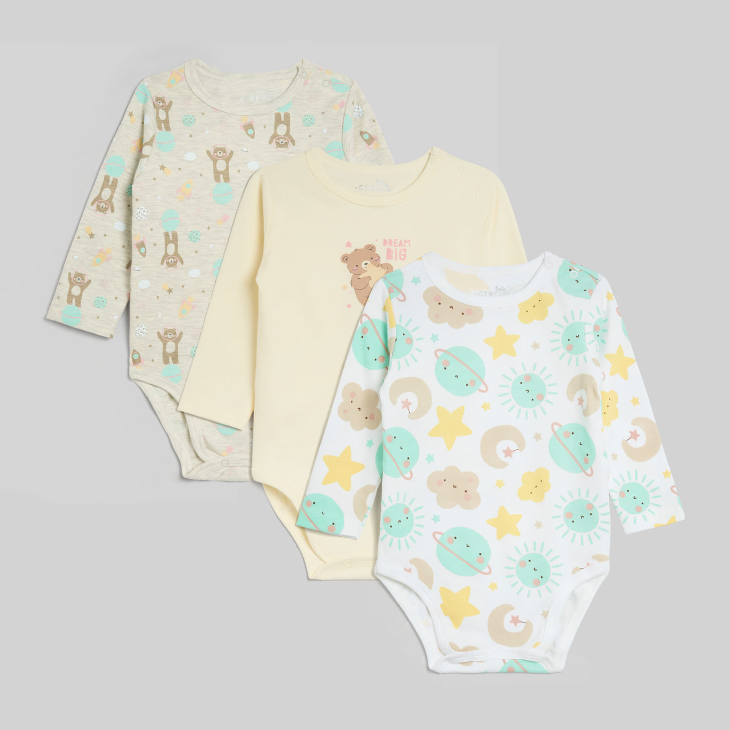 Pack X3 Body Interno Para Recién Nacido Baby Circus