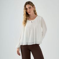 Blusa Mujer Pleats Malabar Manga Larga