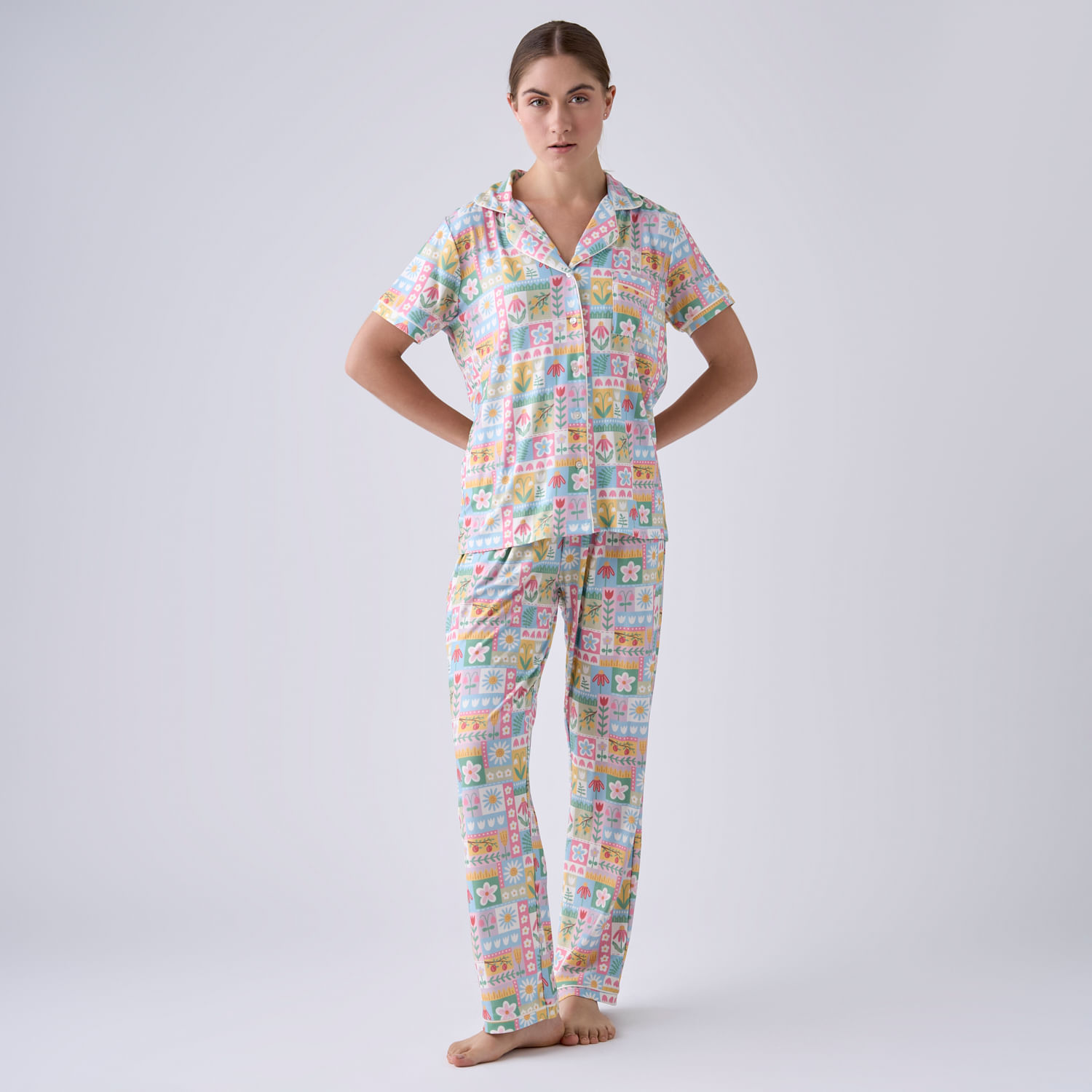 Pijama Mujer Camisero Hypnotic Manga Corta + Pantalón