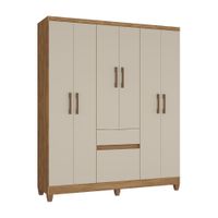 Ropero Aruba 7 Puertas 1 Cajón MDP Acacia/Natura Off White
