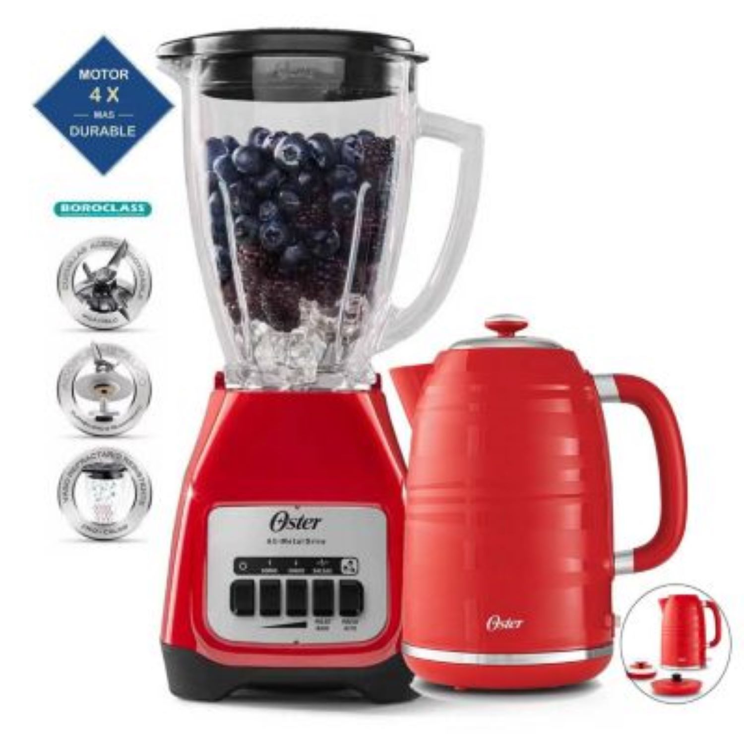 Combo Oster Licuadora BLSTKAG-RPB Hervidor 4177R