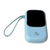 Batería externa Baseus 20000 mAh, inalámbrico, 20W, USB TIP-C, ligthning, celeste