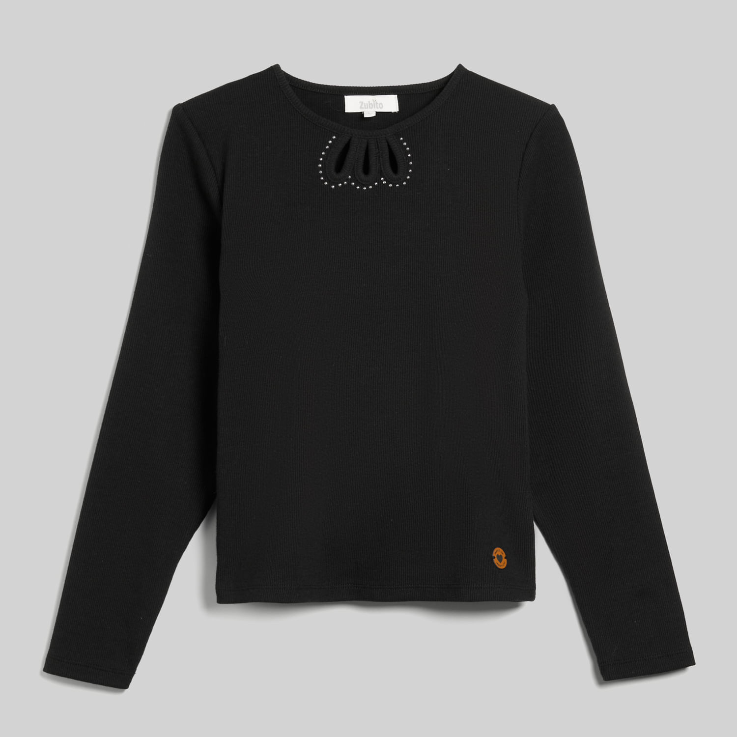 Polo Manga Larga Para Teen Niña Rib Cut Zubito