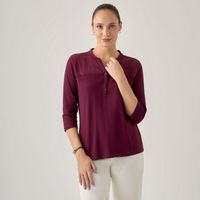 Polo Mujer Greca Pechera Madison Manga Larga