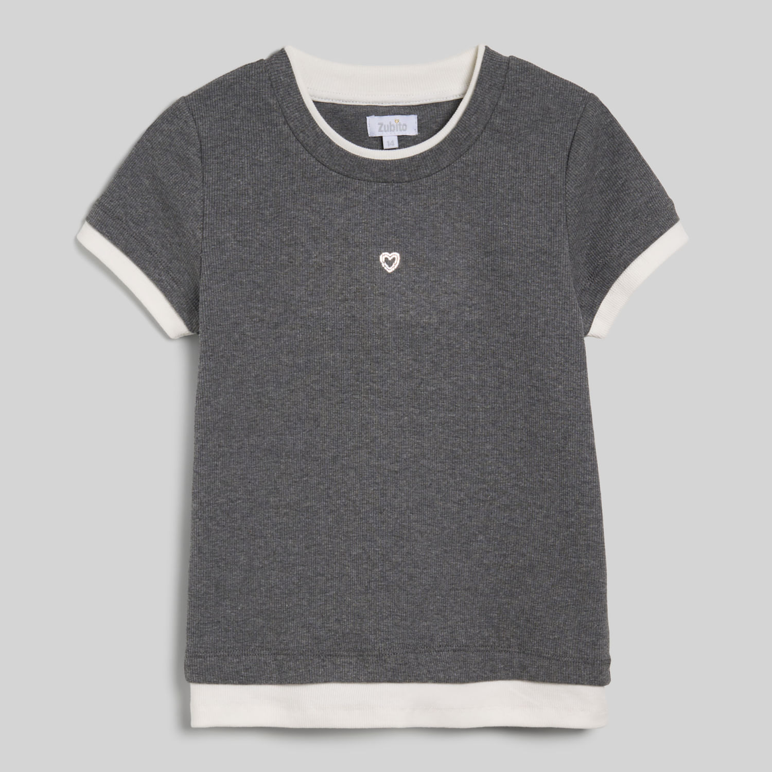 Polo Manga Corta Para Teen Niña Rib Doble Zubito