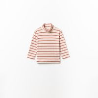 Polo Bebé Niño Sfera Cuello Cisne Rayas Azafran Naranja
