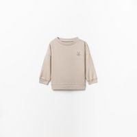 Polera Bebé Niño Sfera Lisa Con Bordado Gris Claro