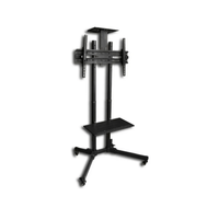Rack Pedestal Movil Con Repisa Led 37 - 70 Pulgadas Batblack