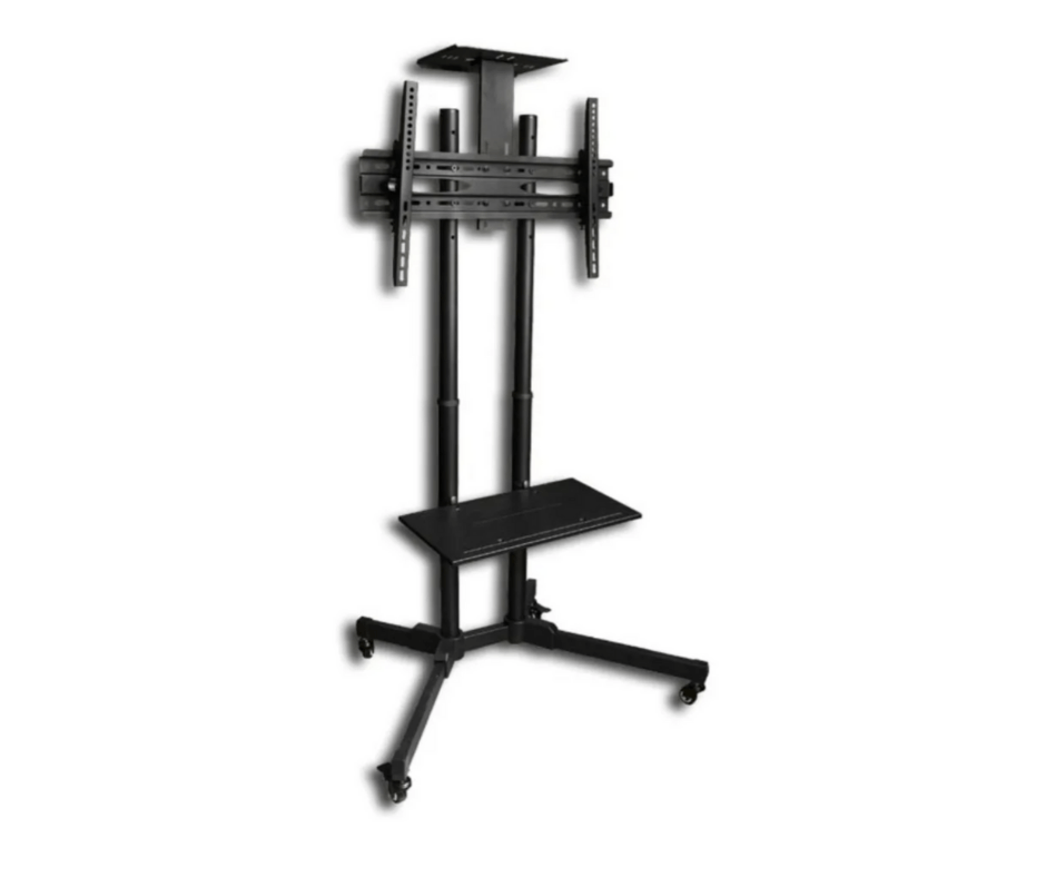 Rack Pedestal Movil Con Repisa Led 37 - 70 Pulgadas Batblack