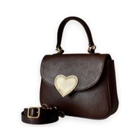 MURATS - CARTERA CROSSBODY DE CUERO VACUNO - CORAZÓN  - CHOCOLATE