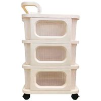 Estante VIVA HOME 3 Niveles c/ Ruedas y Cajones Extraibles Blanco