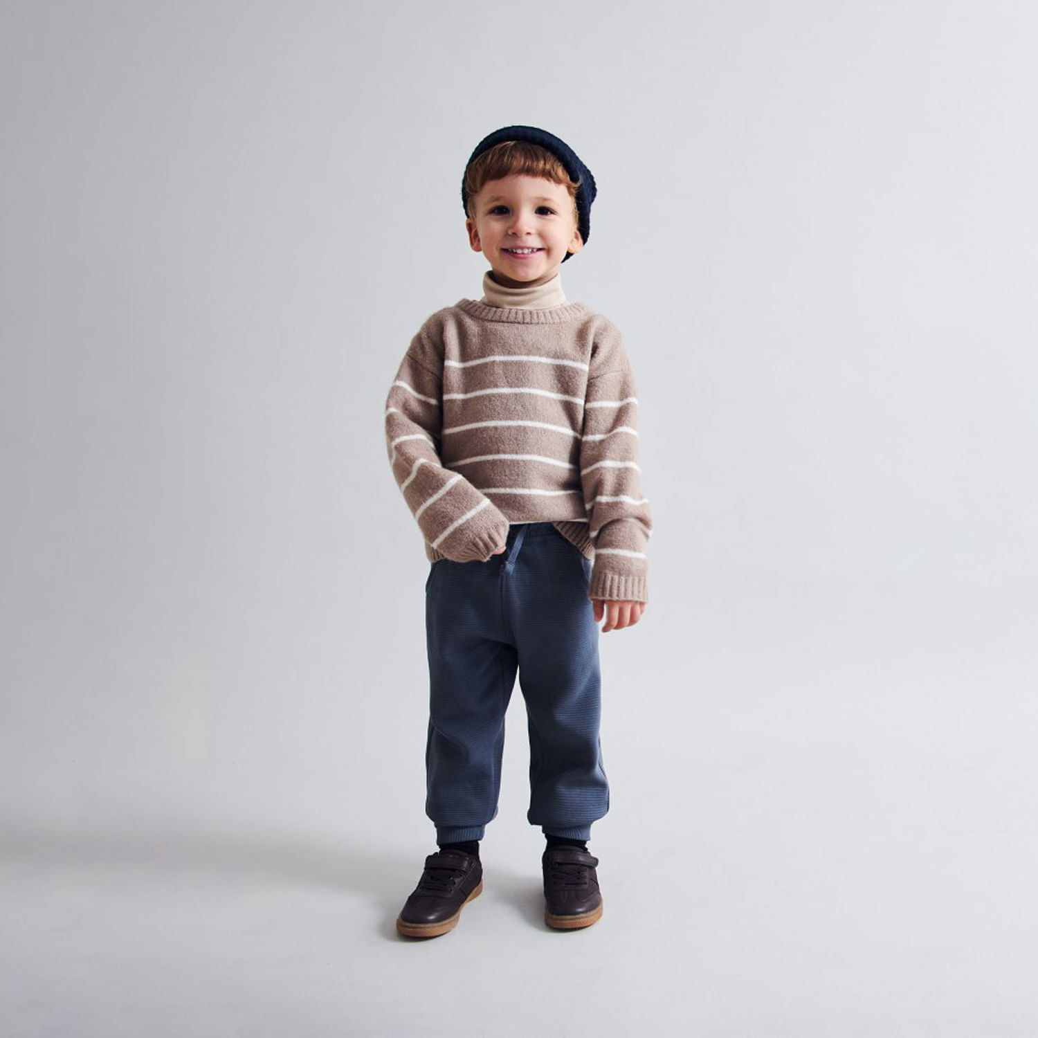 Chompa Bebé Niño Sfera Rayas Beige