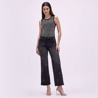 Jean Mujer Bordi Symbol Straight