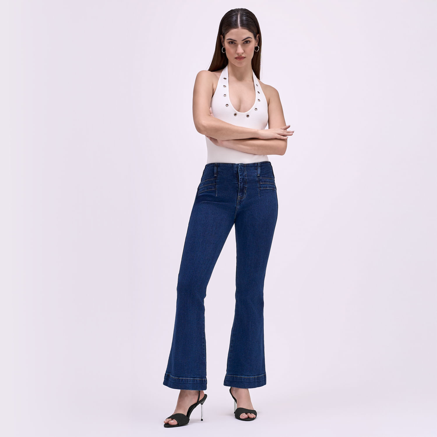 Jean Mujer Pliegues Symbol Flare