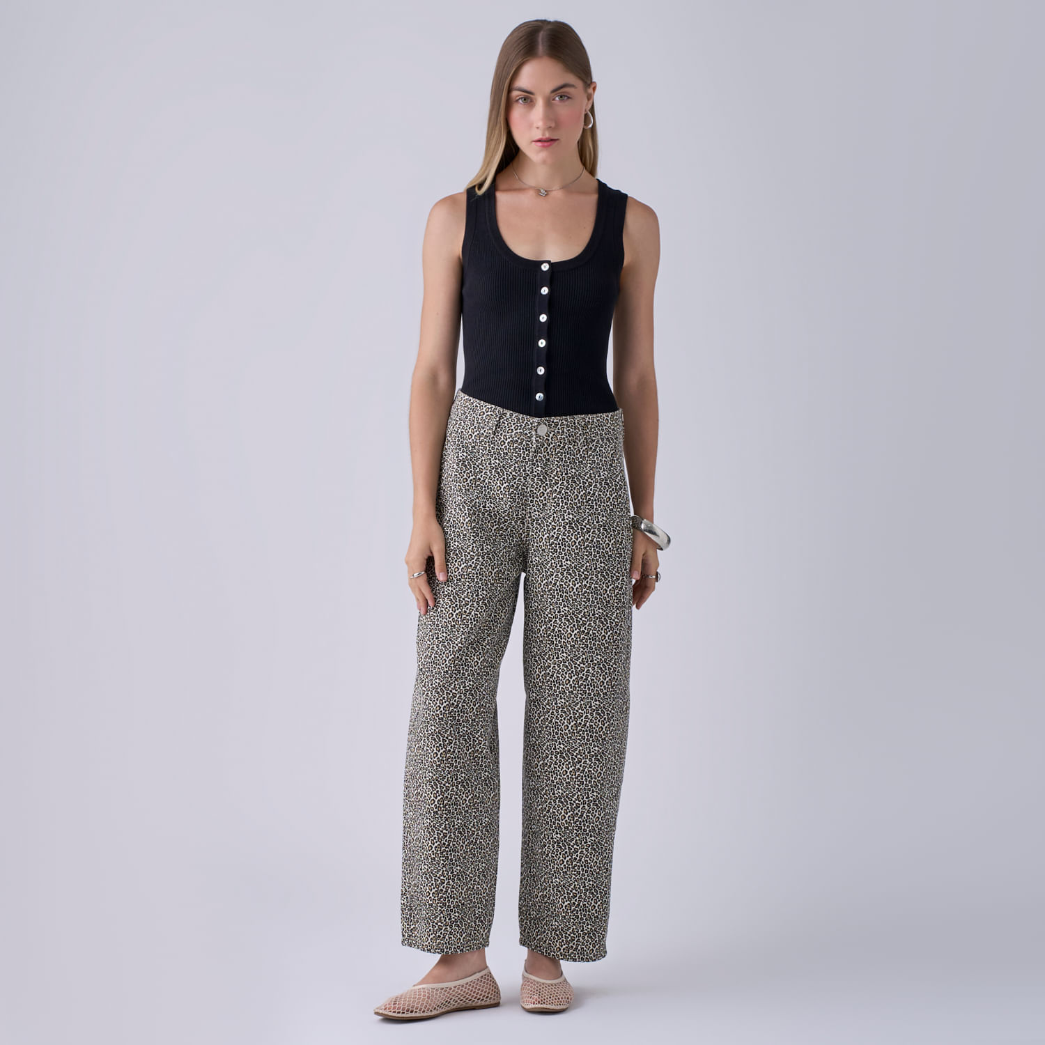 Jean Mujer Barrel Print Hypnotic Baggy