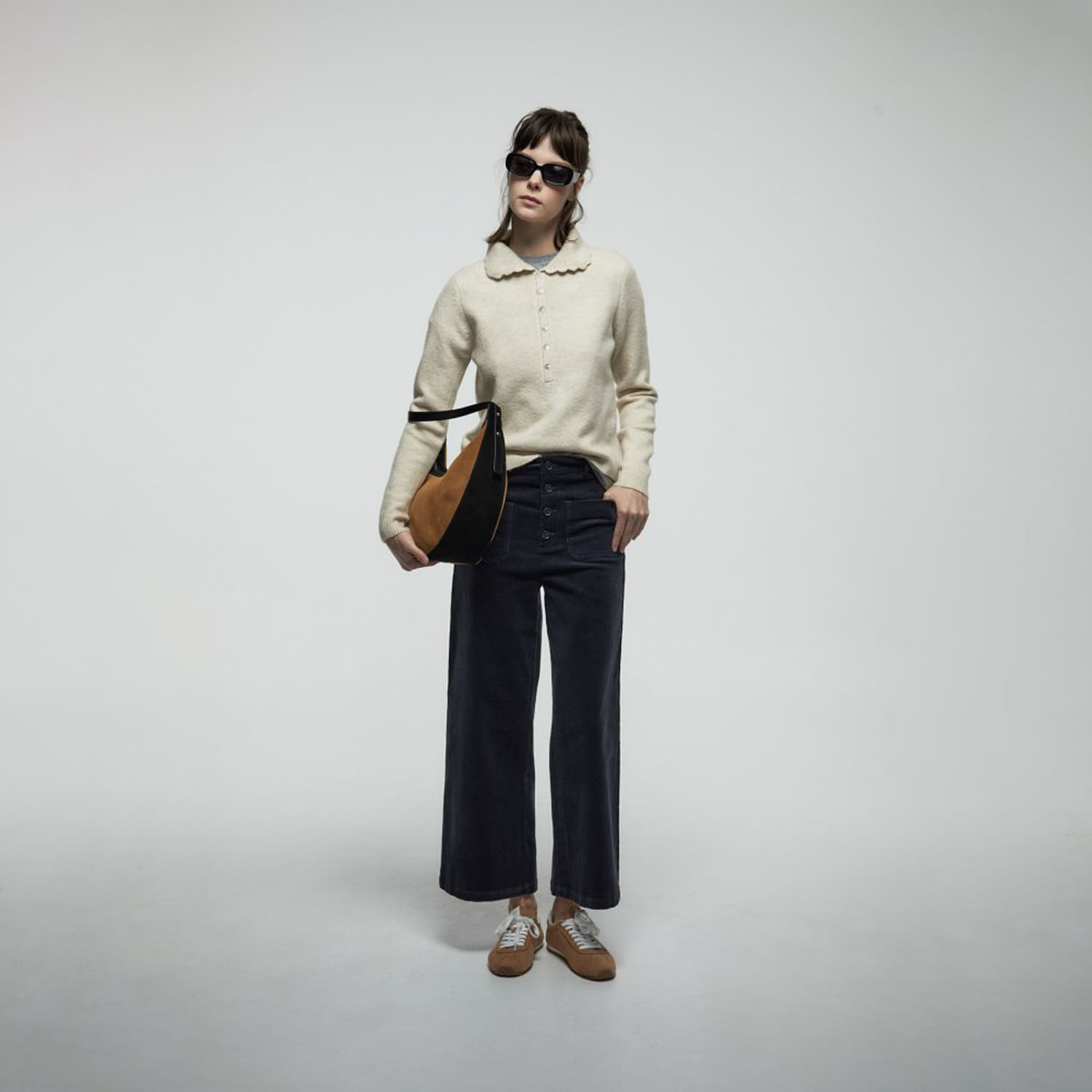 Pantalón Mujer Sfera Culotte De Pana Gris