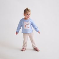 Polo Bebé Niña Sfera Cuadro Perros Celeste
