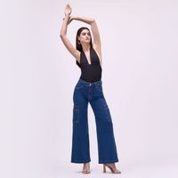 Jean Mujer Cargo Symbol Wide Leg