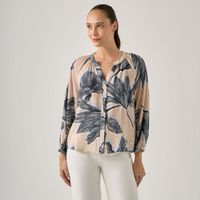 Blusa Mujer Hojas Madison Manga Larga