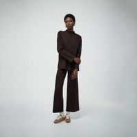 Chompa Mujer Sfera Pantalón Largo Ancho Conjunto Chocolate