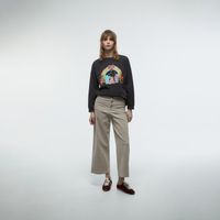 Polo Mujer Sfera Rayas Aplique Plomo