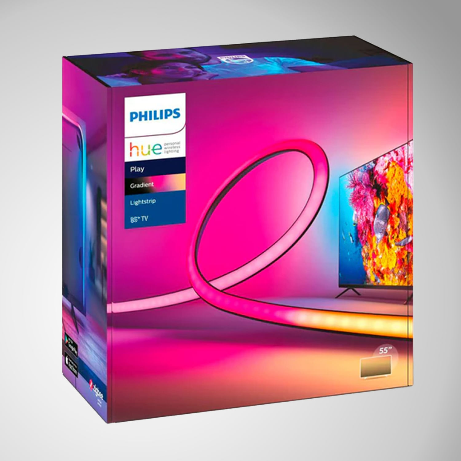 Tira LED para TV PHILIPS HUE 19w, 25000 horas 65""