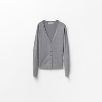 Chompa Mujer Sfera Basica Cuello Pico Gris Claro