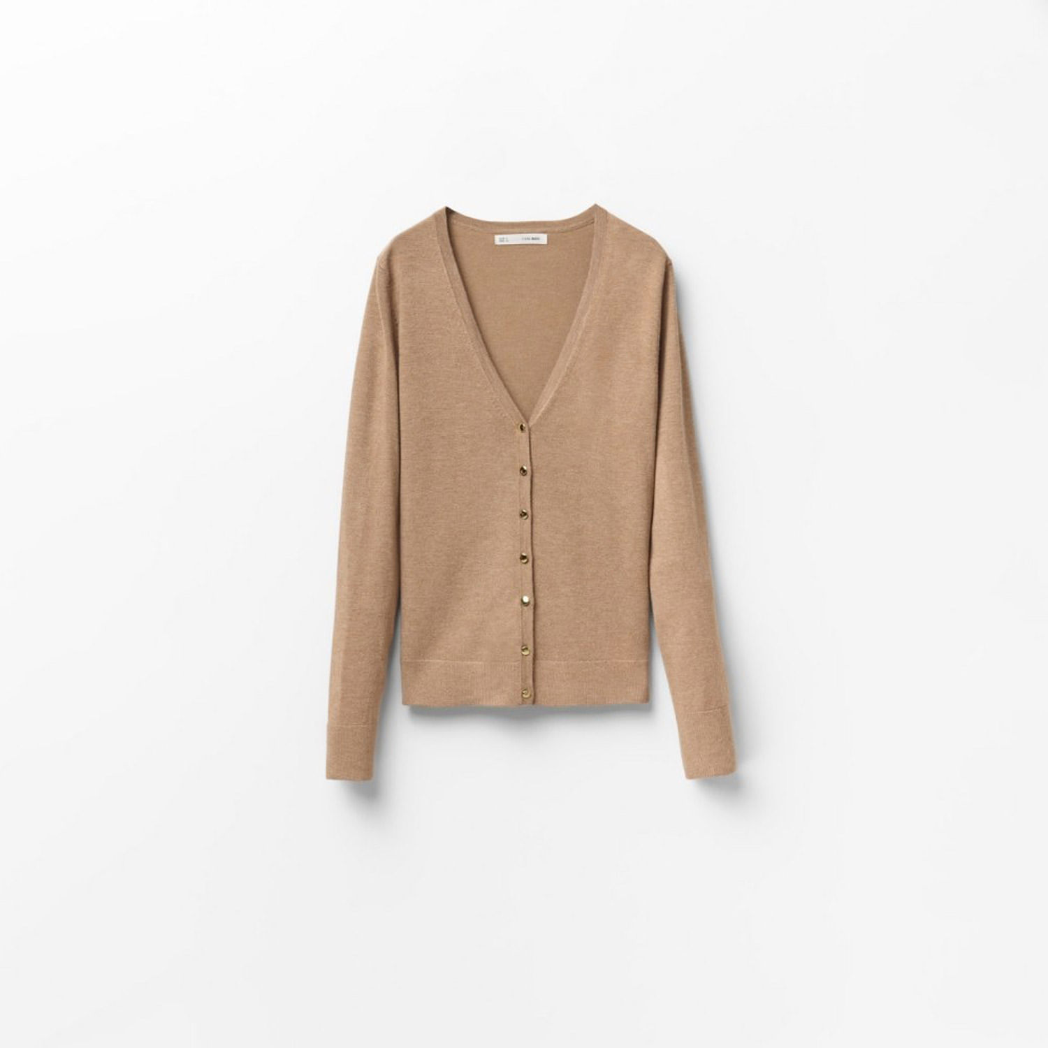 Chompa Mujer Sfera Basica Cuello Pico Camel