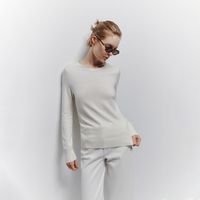Chompa Mujer Sfera Basico Cuello Redondo Blanco