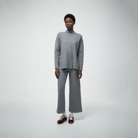 Chompa Mujer Sfera Pantalón Largo Ancho Conjunto Gris Claro