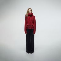 Chompa Mujer Sfera Punto Liso Rojo