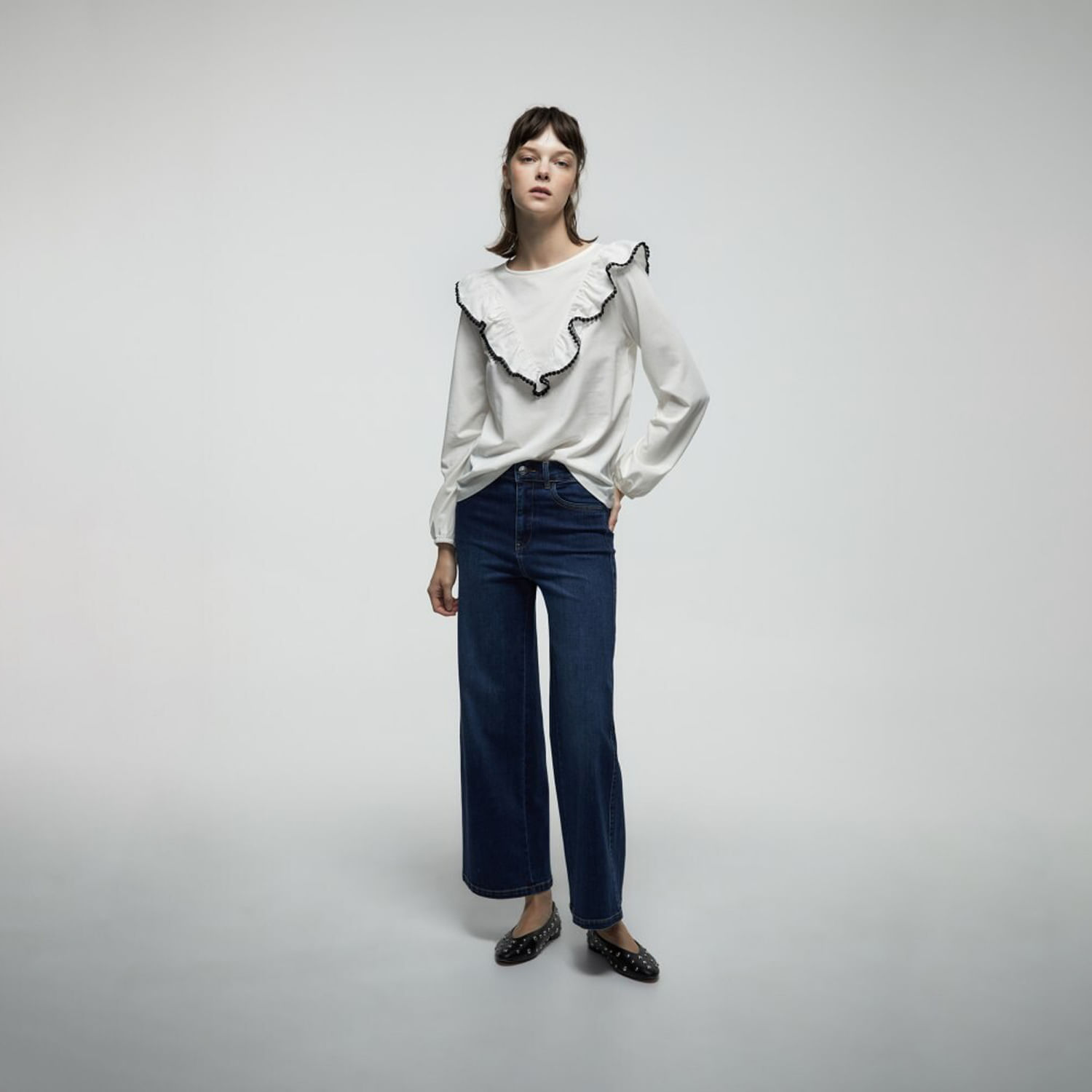 Polo Mujer Sfera Ml Bolitas Blanco