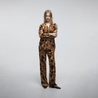 Pantalón Mujer Sfera Terciopelo Estampado Mostaza