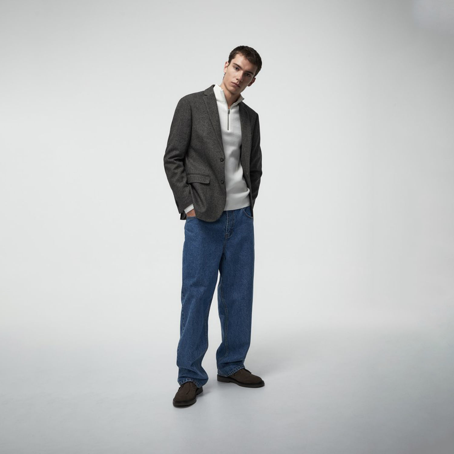 Blazer Hombre Sfera Espiga Plomo