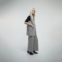 Chaleco Mujer Sfera Jaquard Two Crudo
