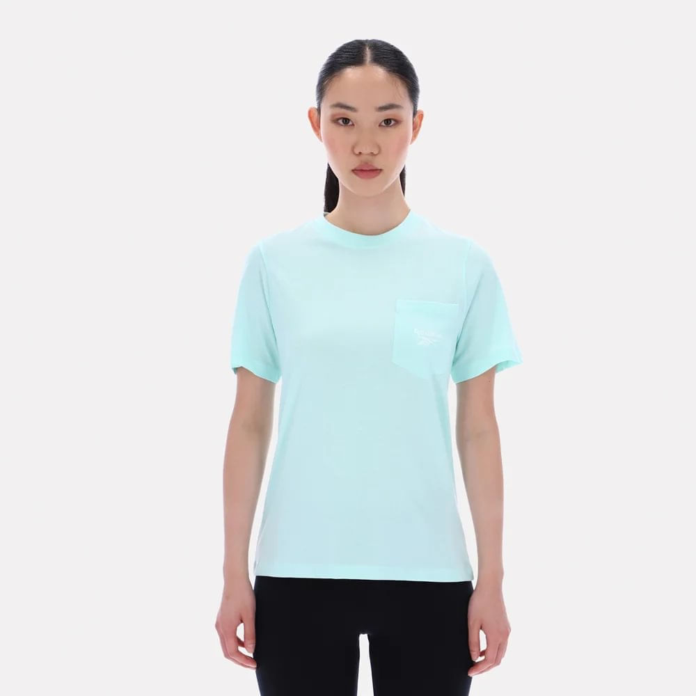 Polo Deportivo Reebok Mujer Lex Logo Celeste